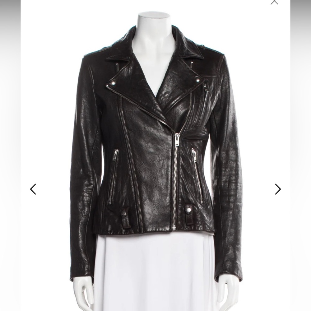 IRO Black Leather Lambskin Motorcycle Jacket